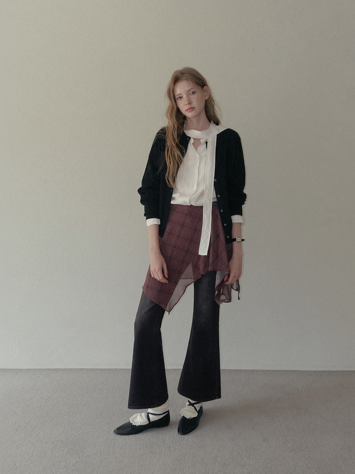 Nisha Vintage-Washed Bootcut Denim Pants Jean