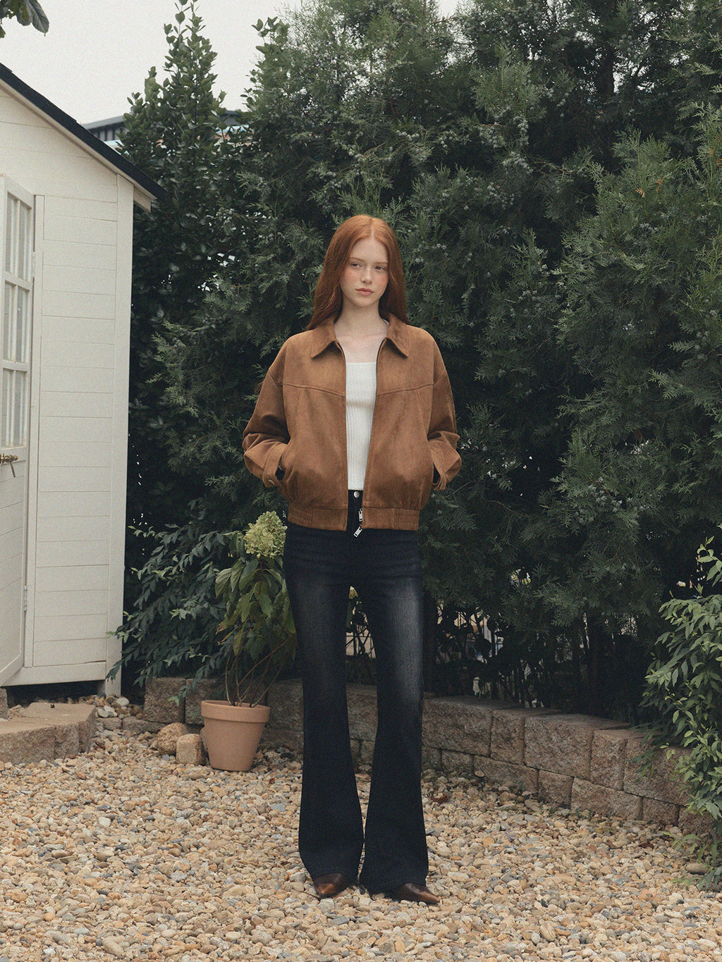 Nisha Vintage-Washed Bootcut Denim Pants Jean