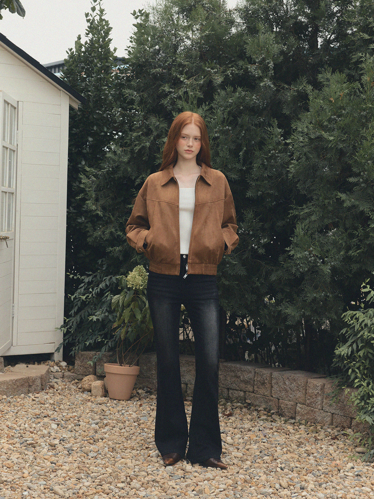 Nisha Vintage-Washed Bootcut Denim Pants Jean